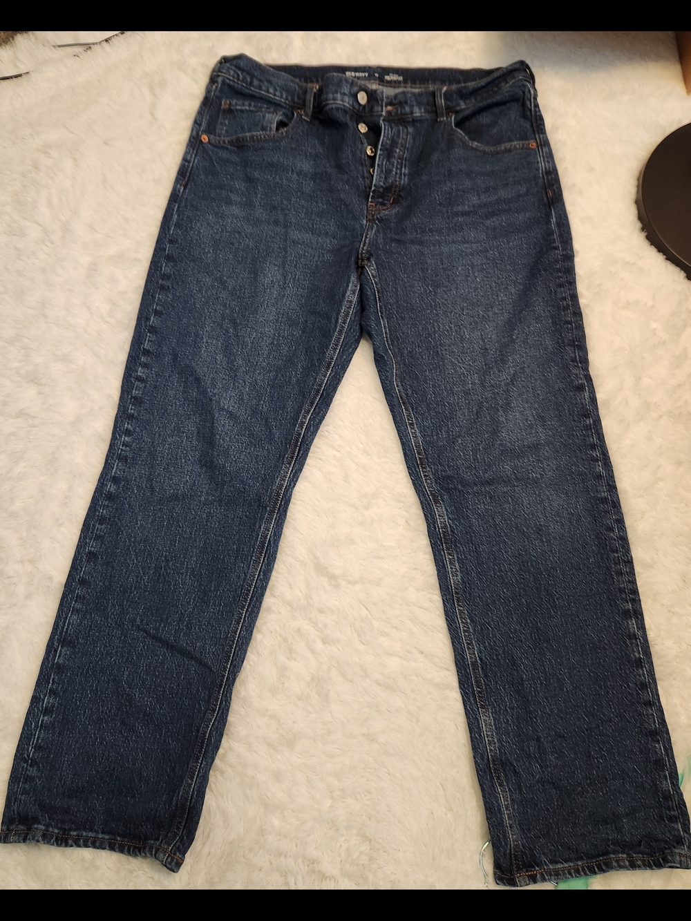 Old Navy Women's Dark Blue Straight-Leg Jeans